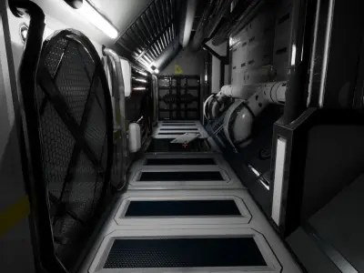 Sci-Fi Modular Enviroment Kit Low-poly 3D model