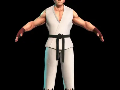 Street fighter - Ryu 3D model Low-poly 3D model