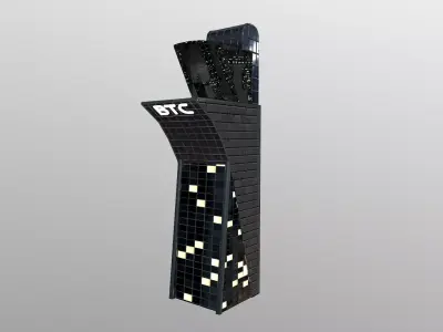 Cyberpunk City - Building 20 - BTC Skyscraper Low-poly 3D model
