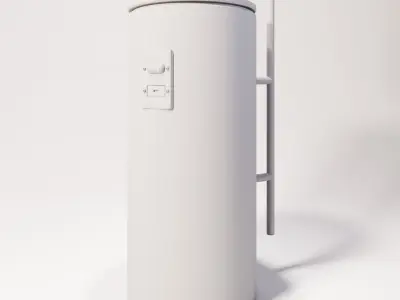 Floor lamp with marble base  Low-poly 3D model