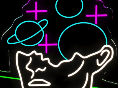 Space Man Neon Free 3D model