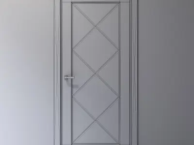 Interior door decorated with a mirror 3D model