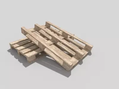 Wooden Pallet Low-poly 3D model