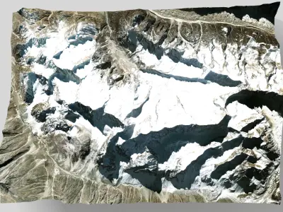 Mountain landscape The Arwa Group Himalayan peaks 3D model