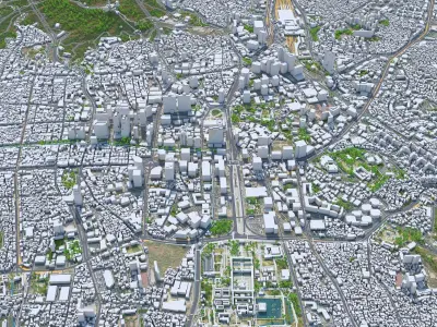 Seoul Downtown South Korea Low-poly 3D model
