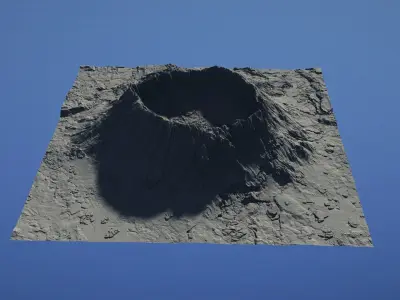 Landscape Environment Volcano Snow 13 Low-poly 3D model