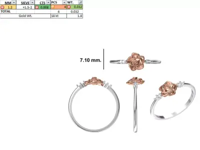 Women Light Weight Ring STL OBJ FBX JCD Details 3D print model