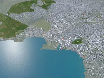 Bujumbura Burundi 25km AI Low-poly 3D model