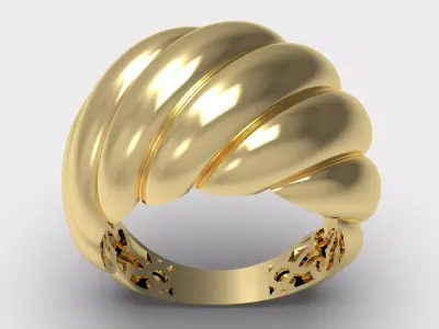Shell-Inspired Ring Set 3D print model