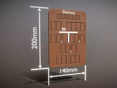 Hinweisschild Oelleitung 200x140mm Low-poly 3D model