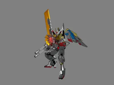 Attacker Gundam 3 A 3D model