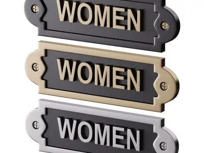 Solid Brass Sign Women 3D model