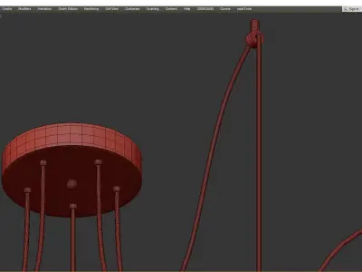 Tube Pendant White Low-poly 3D model