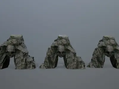 Skull Cave Low-poly 3D model
