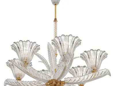Kalm Kemp Murano Glass Chandelier by Ercole Barovier 3D model