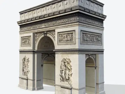 Low Poly Triumphal Arch Low-poly 3D model