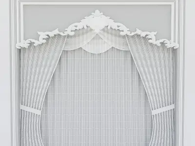 Classic Window And Curtain 3D model