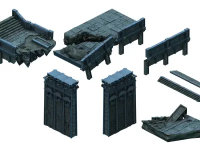 Game Underground - palace - cliffs 3D model