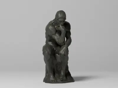 The Thinker Sculpture VR AR Mobile-ready Game-ready Low-poly 3D model