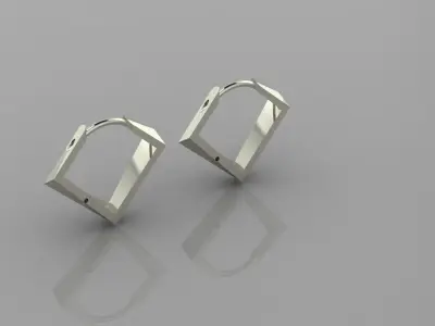 polygonallearringsjewellry geometric hoop earrings 3D print model