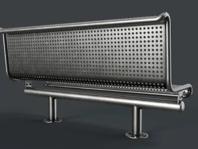 Metal Modern Bench 31 PBR Game Ready Low-poly 3D model