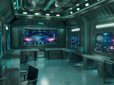 Sci Fi Interior Station 3D model