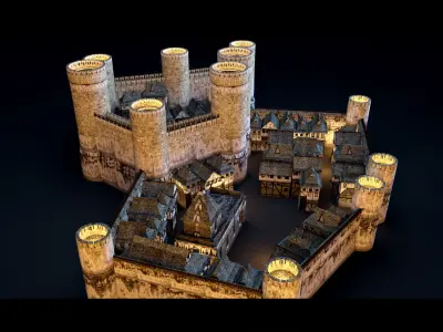 Medieval Castle- 3d Model 3D model