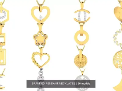36 BRANDED PENDANT NECKLACES 3D Model Pack