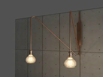 Retro Style Twin Wall Lamp 3D model