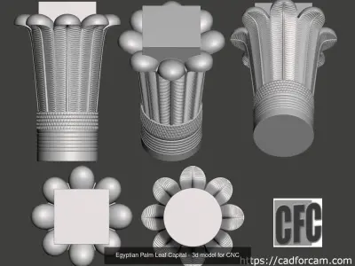 Egyptian Palm Leaf Capital  collection - 2 variants 3D Model Pack