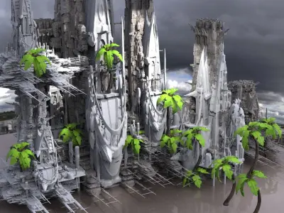 Shaman Island beach Towers Kit bash  3D model