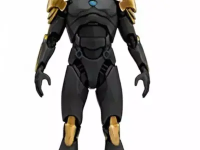 Sci-Fi Knight Robot Futuristic Cybernetic Warrior Character Low-poly 3D model