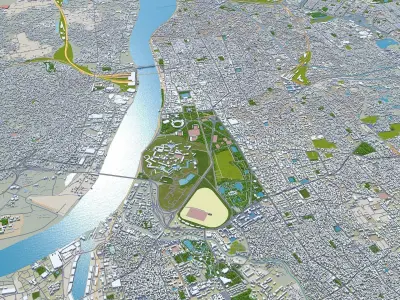 Kolkata City West Bengal India Low-poly 3D model