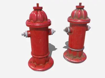 Low Poly PBR Fire Hydrant Low-poly 3D model