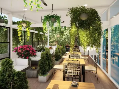 3D Exterior Scene 3D model design garden and landscape 3D model 21