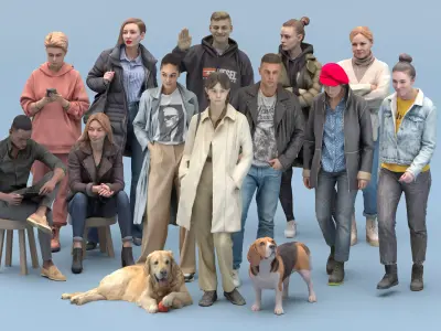 City street style people 29 3D Model Pack