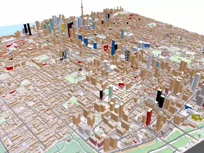 Cityscape Toronto Canada City Center 3D model