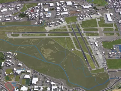 Santa Barbara Airport Low-poly 3D model
