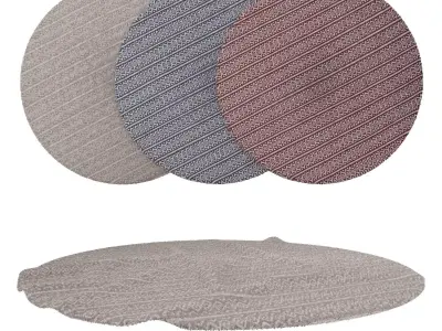 Round Rug Set 240 3D model