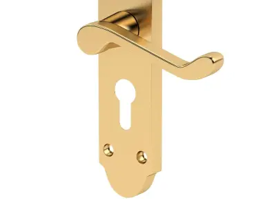 Oxford Door Handle Brass  3D model