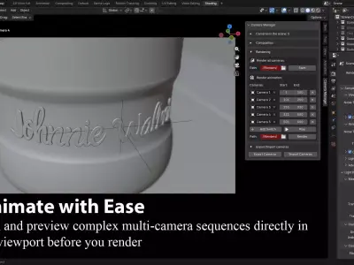 Camera Manager addon for Blender 3D model