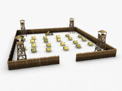 Military fort 3D model