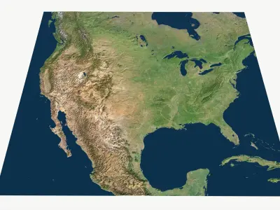  United States, Canada, Mexico, Alaska, Hawai realistic map pbr enviroment 