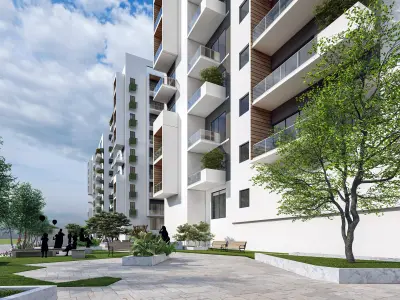 Modern apartment building  3D model