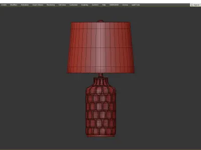  Carson Carrington Utena  Ivory Table Lamp Low-poly 3D model
