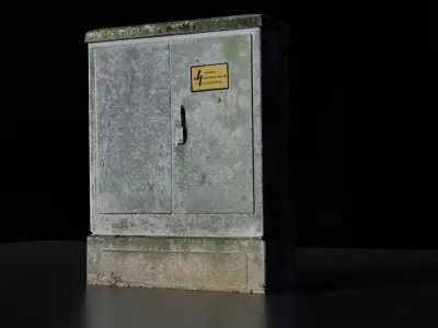 Photoscanned Utility Box Low-poly 3D model
