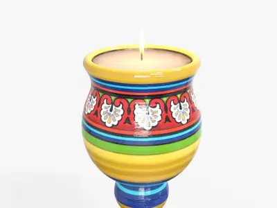 Antique candle holder Low-poly 3D model purchase