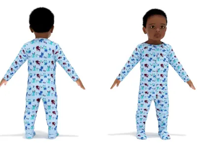  Little African Boy Light Skin in Full Bodysuit Rigged for Maya  purchase