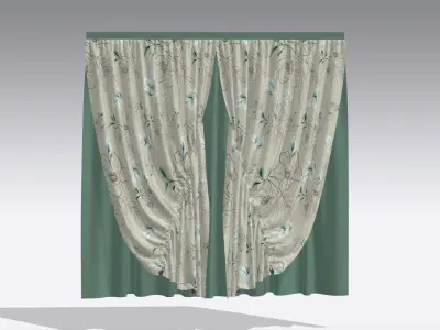 Curtain Low-poly 3D model