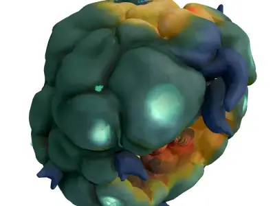 SciFi Bioluminescent Alien Cell Low-poly 3D model